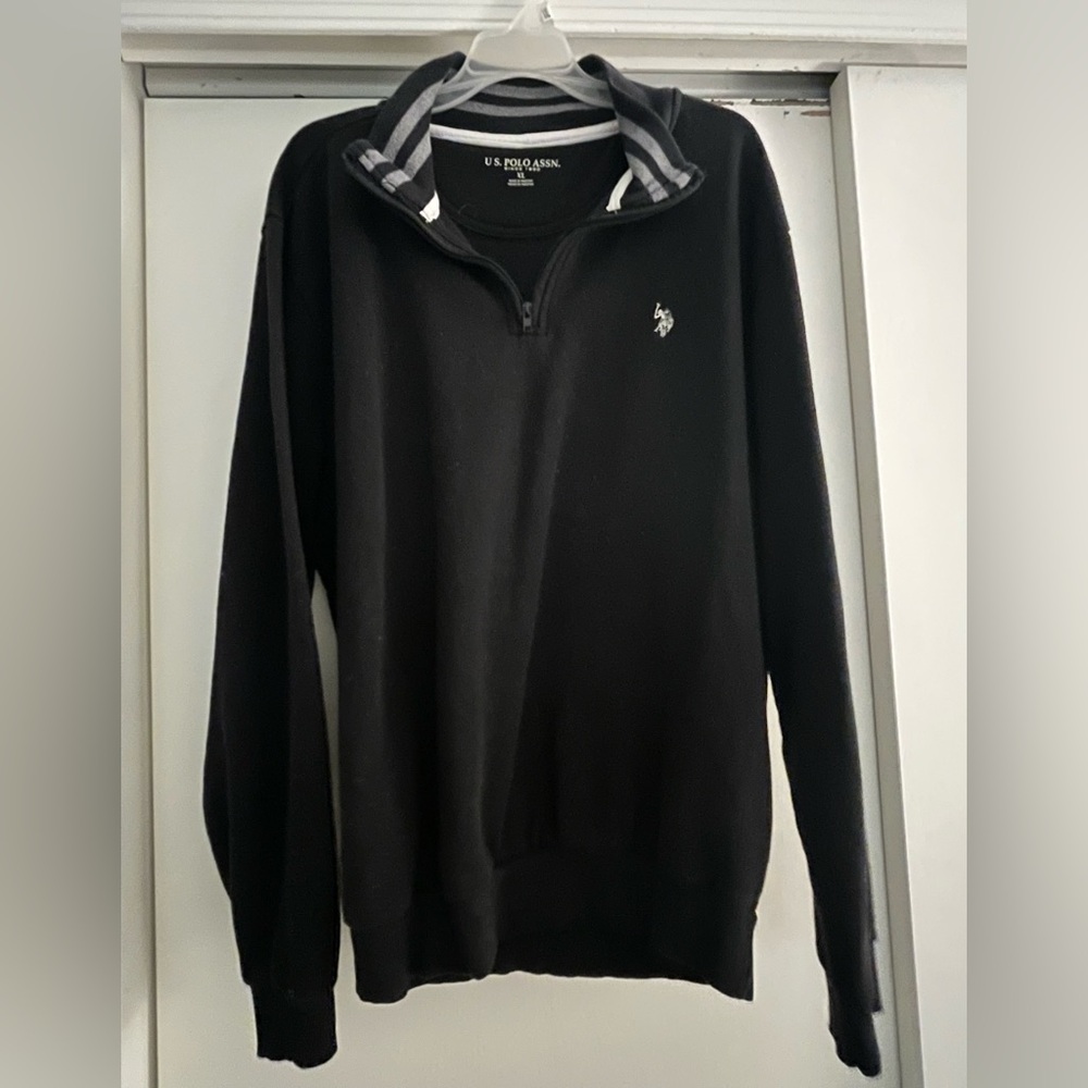 U.S. Polo Assn. Black Men's 1/4 zip Sweater XL